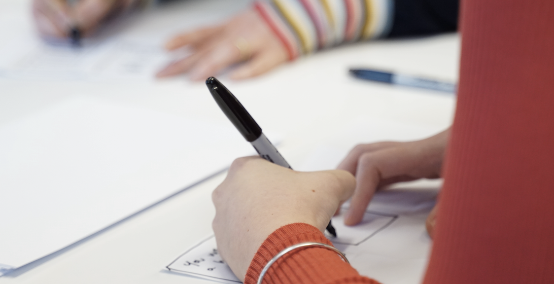 A person writing