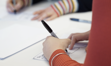 A person writing