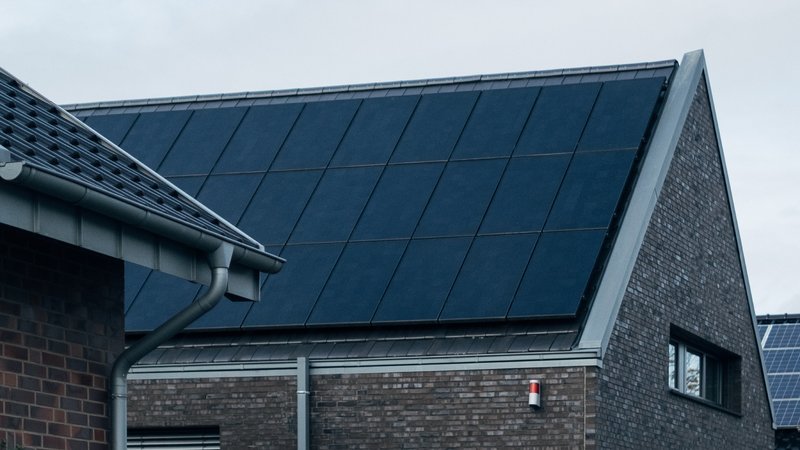 Solar panels on house&#x27;s roof