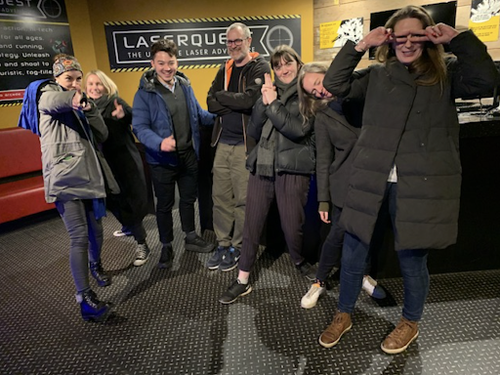 Some of the Unboxed team at laser tag