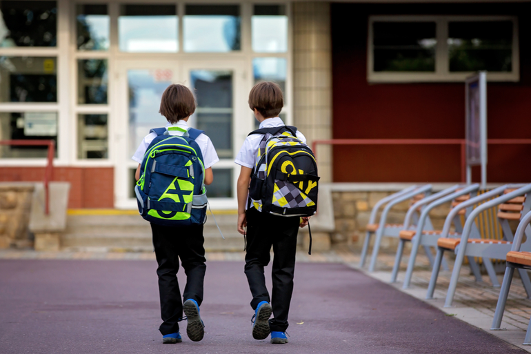 kids going to school
